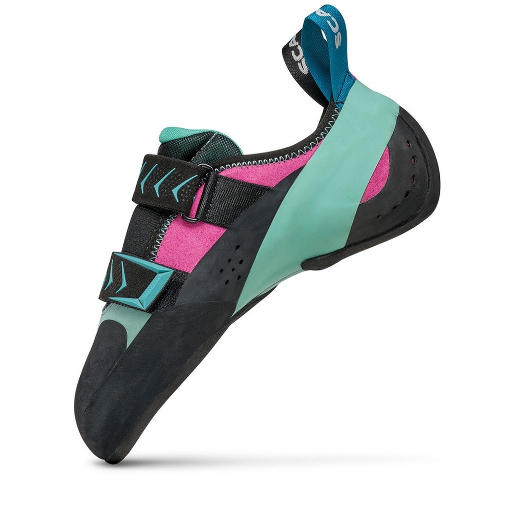 Scarpa climbing shoes black blue pink 38 1/2